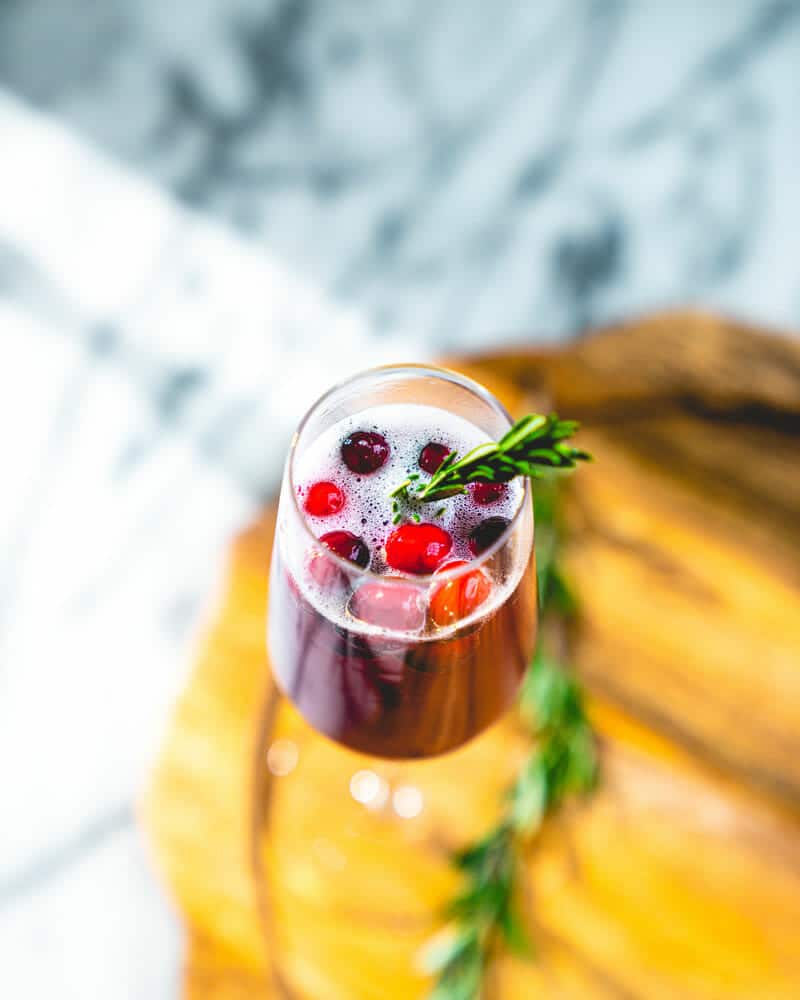 Cranberry champagne cocktail