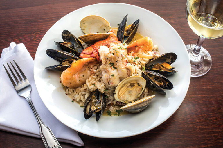 A seafood and rice dish at Nuovo Restaurant in Worcester, MA. There are many Italian restaurants in Worcester to choose from.