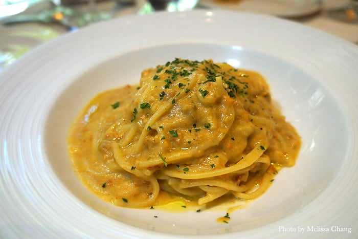 Uni pasta, also known as Ricci di mare.