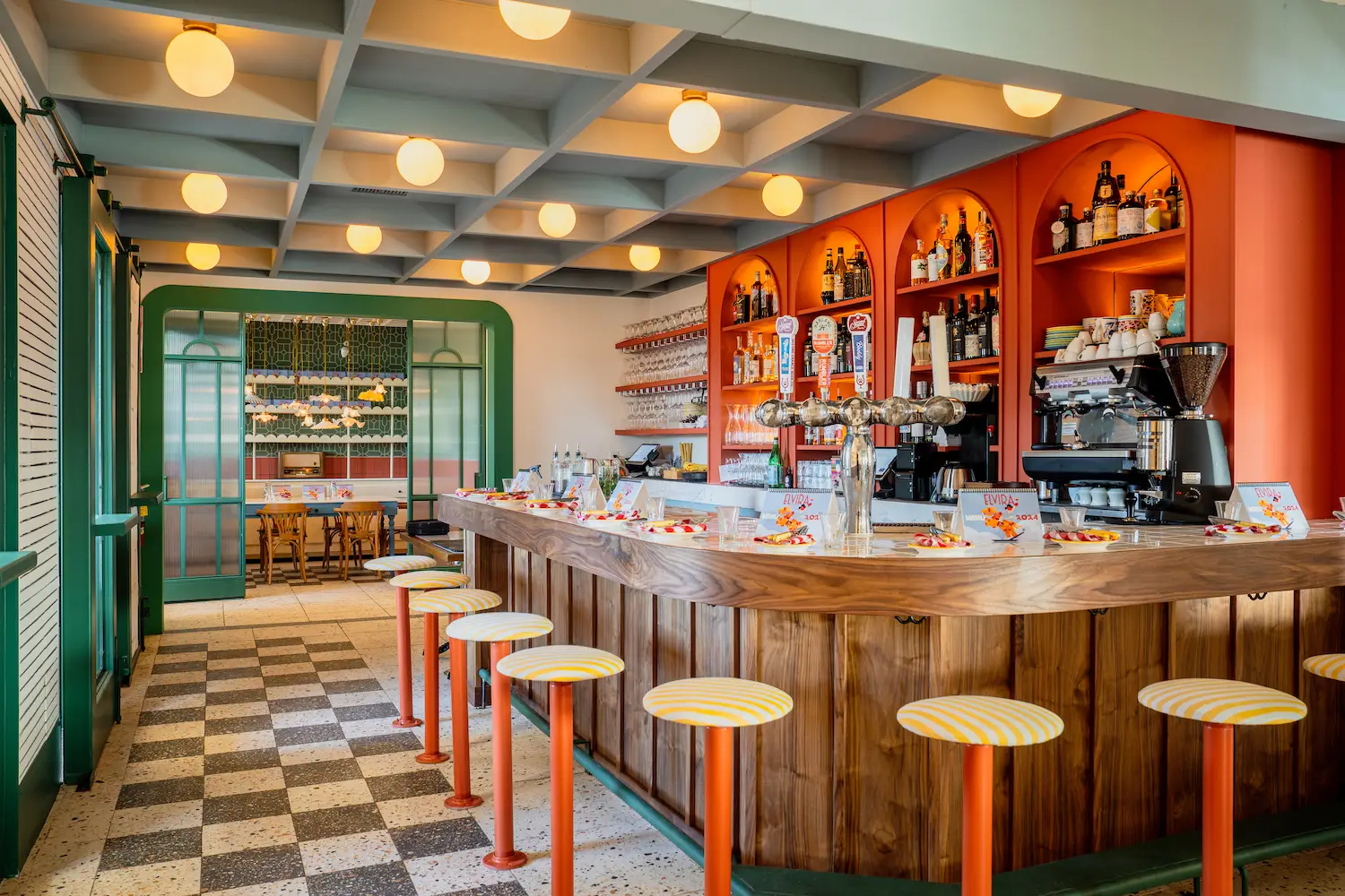 Interior of San Diego Italian restaurant Elvira in Ocean Beach