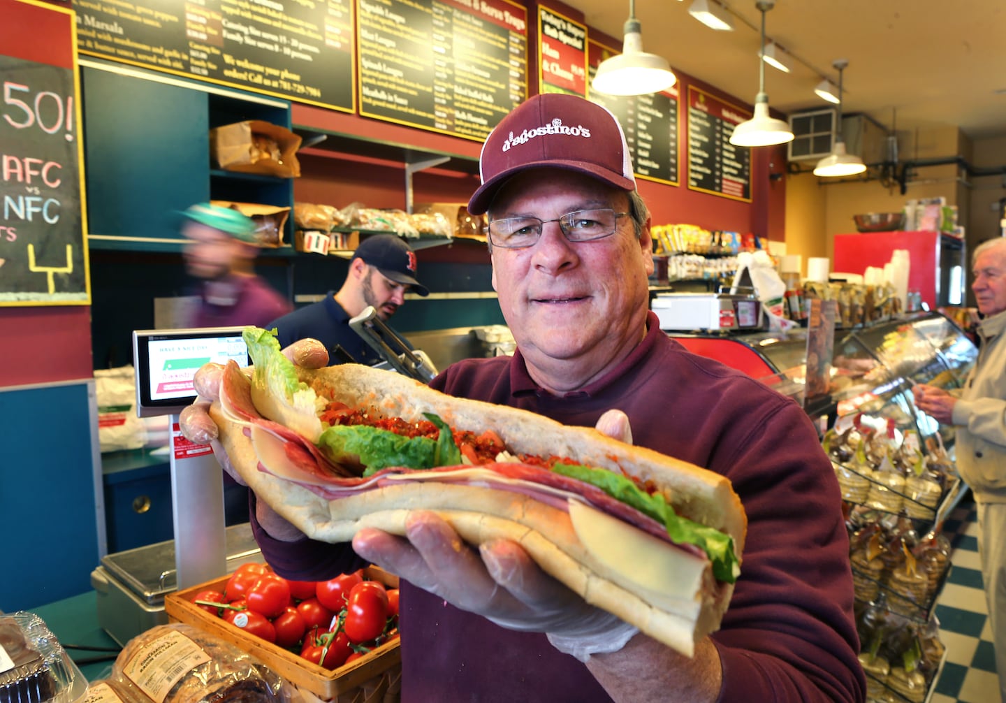 Ralph D'Agostino with a large Italian sub in Winchester in 2016.