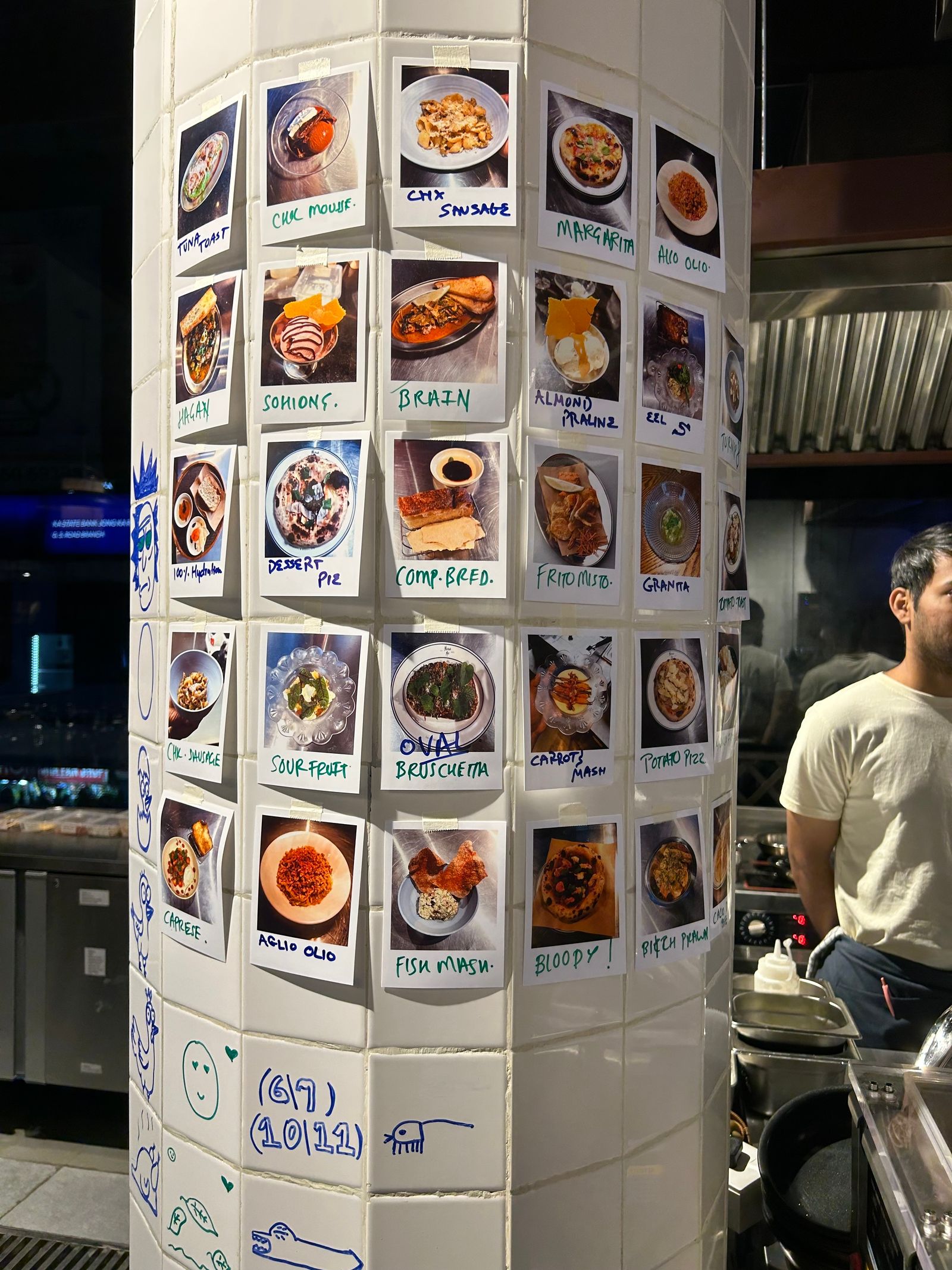 Art pillar in the Nonna Mei kitchen