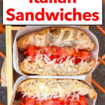 Pinterest image: photo of a sandwich in Palermo with caption reading