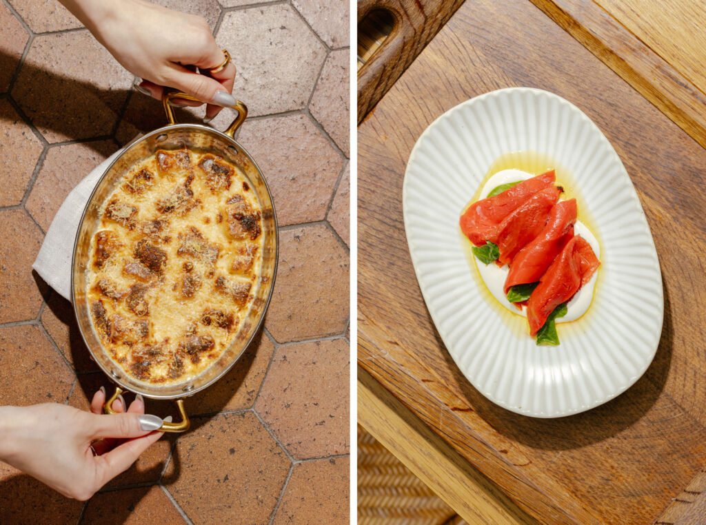 Photographs of two of the dishes on the newly updated menu