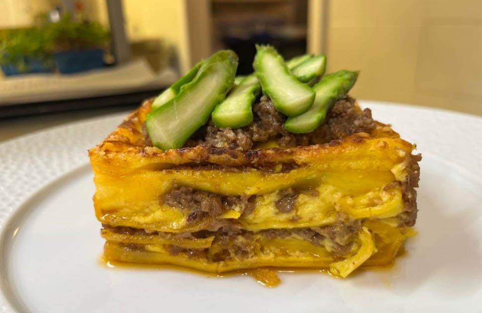 Lasagne agnello e asparagi Bottega Aleotti