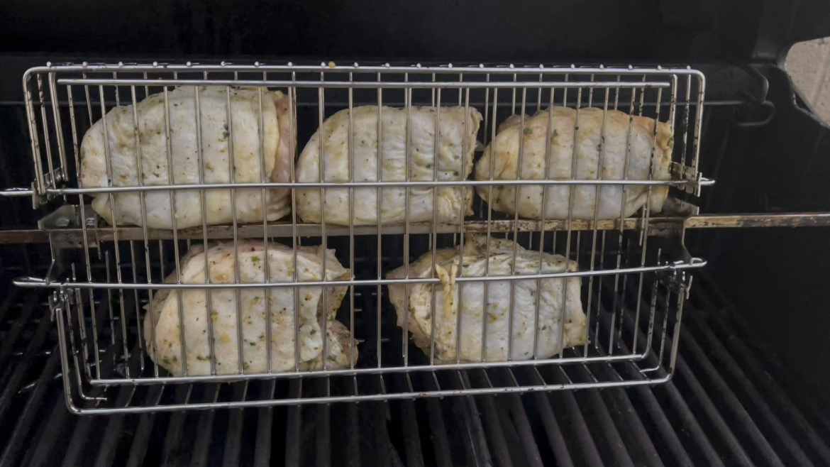 Rotisserie chicken thighs