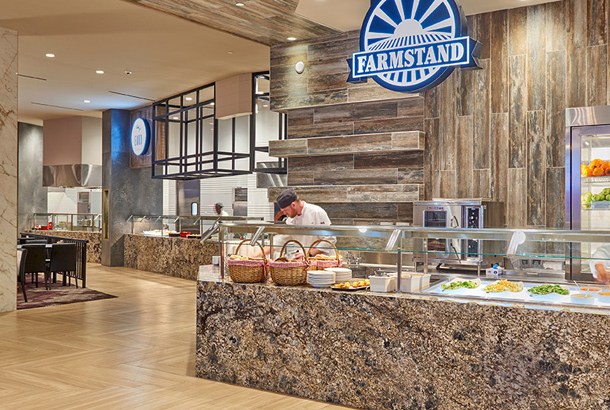 Serving stations at the Market Place Buffet, returning to the Rampart Casino this month. 