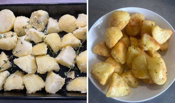 Mary Berry's roast potatoes before and after Mary Berry's roast potatoes before and after