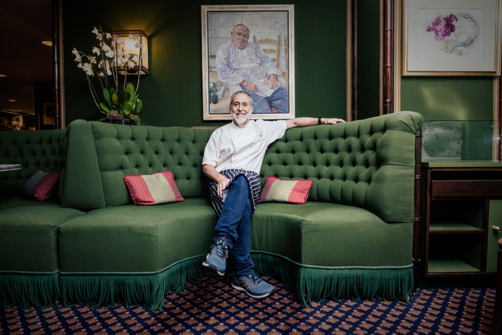 Michel in relaxed mode on a sofa