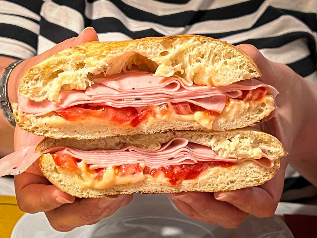 Mortadella Truffle Sandwich at L Oste del Re in Orvieto