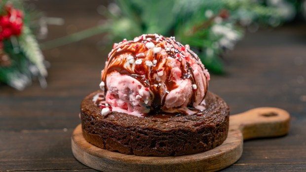Holiday Butter Cake Sundae available at Red Rose Taverne on the new holiday menu at Disneyland. (Courtesy of Disneyland)