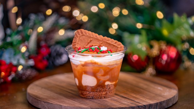 Cookie Butter Trifle available at Boardwalk Pizza & Pasta on the new holiday menu at Disney California Adventure. (Courtesy of Disneyland)