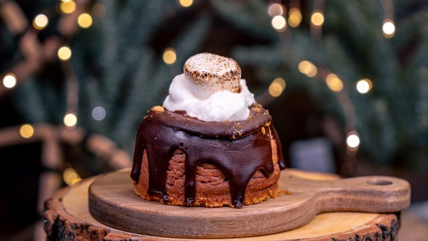 S'mores Cheesecake available at Jolly Holiday Bakery Cafe on the new holiday menu at Disneyland. (Courtesy of Disneyland)