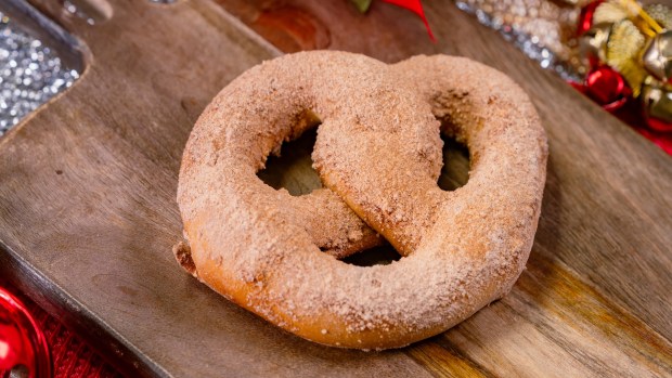 Toffee Pretzel available at Star Tours Pretzels on the new holiday menu at Disneyland. (Courtesy of Disneyland)