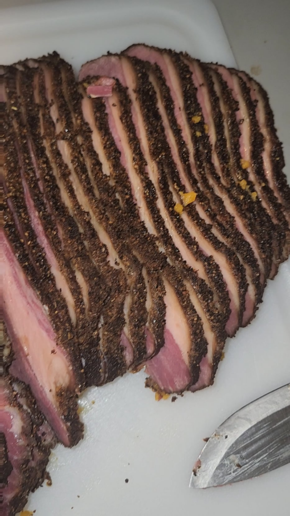 turned into morning pastrami I cut cold