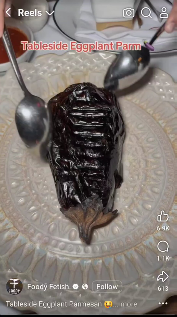Table side eggplant parm