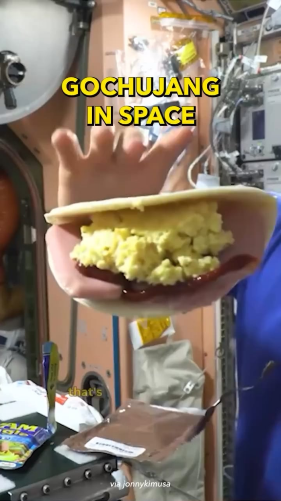 Navy SEAL, Medal of Honor recipient, and Harvard educated physician Jonny Kim makes a 고추장 SPAM & egg taco in space… because he’s also an astronaut