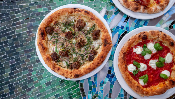 Osteria Mozza Lanai offers a variety of wood-fired oven pizzas.