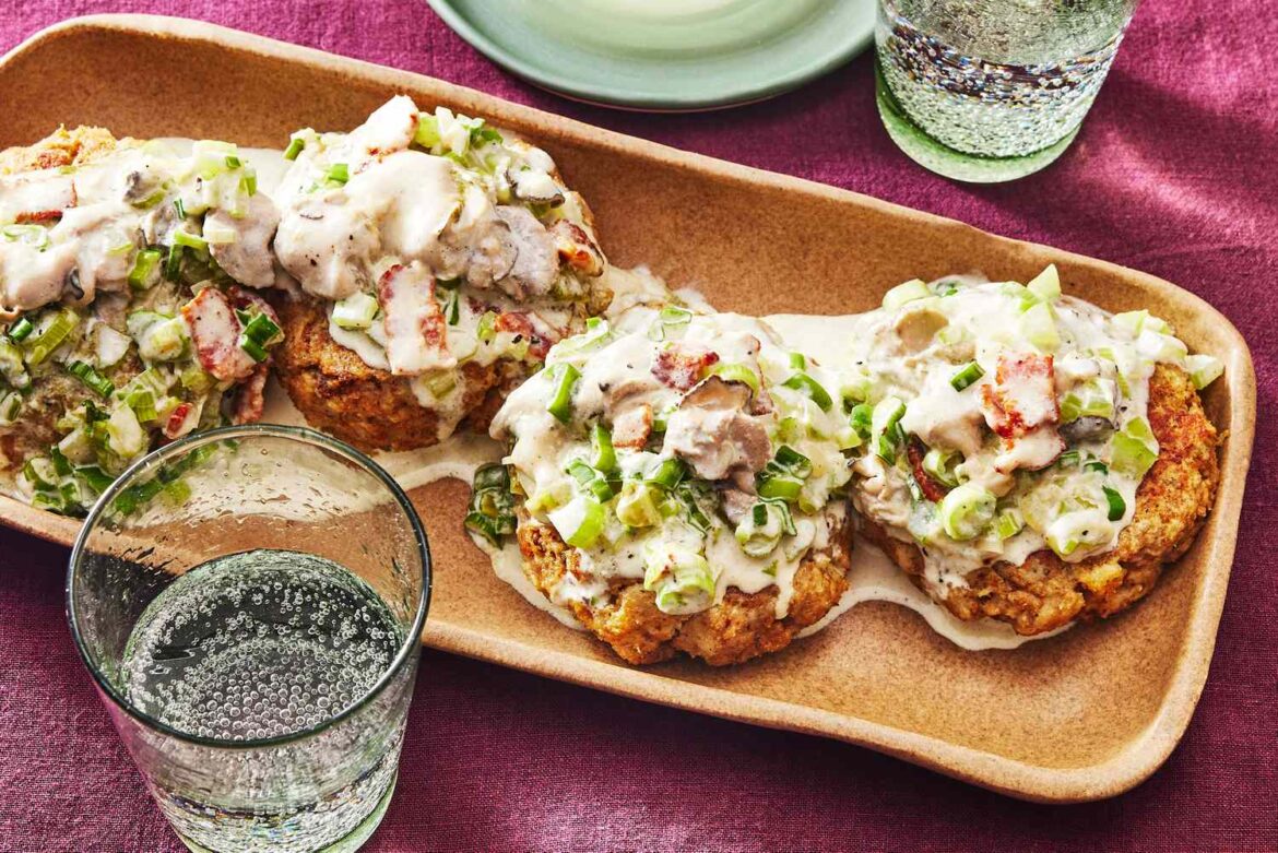 Stuffin' Muffins With Oyster Cream Sauce Recipe