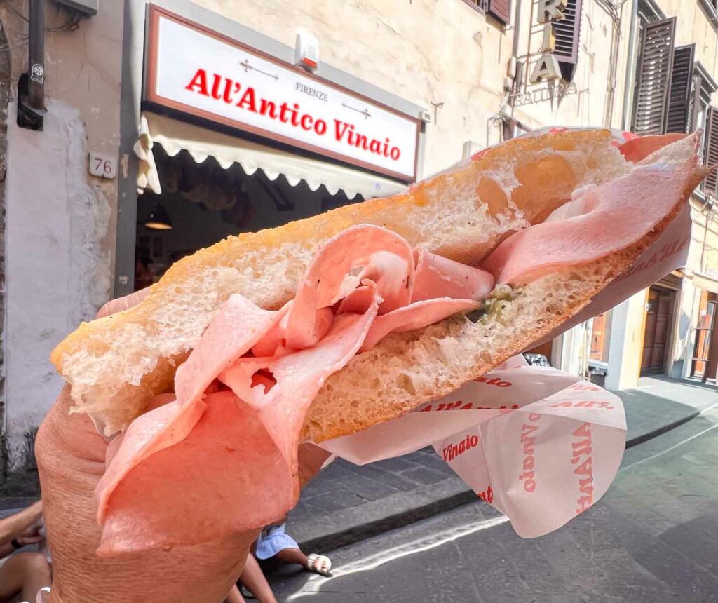 Paradiso Sandwich in Front of All Antico Vinaio in Florence