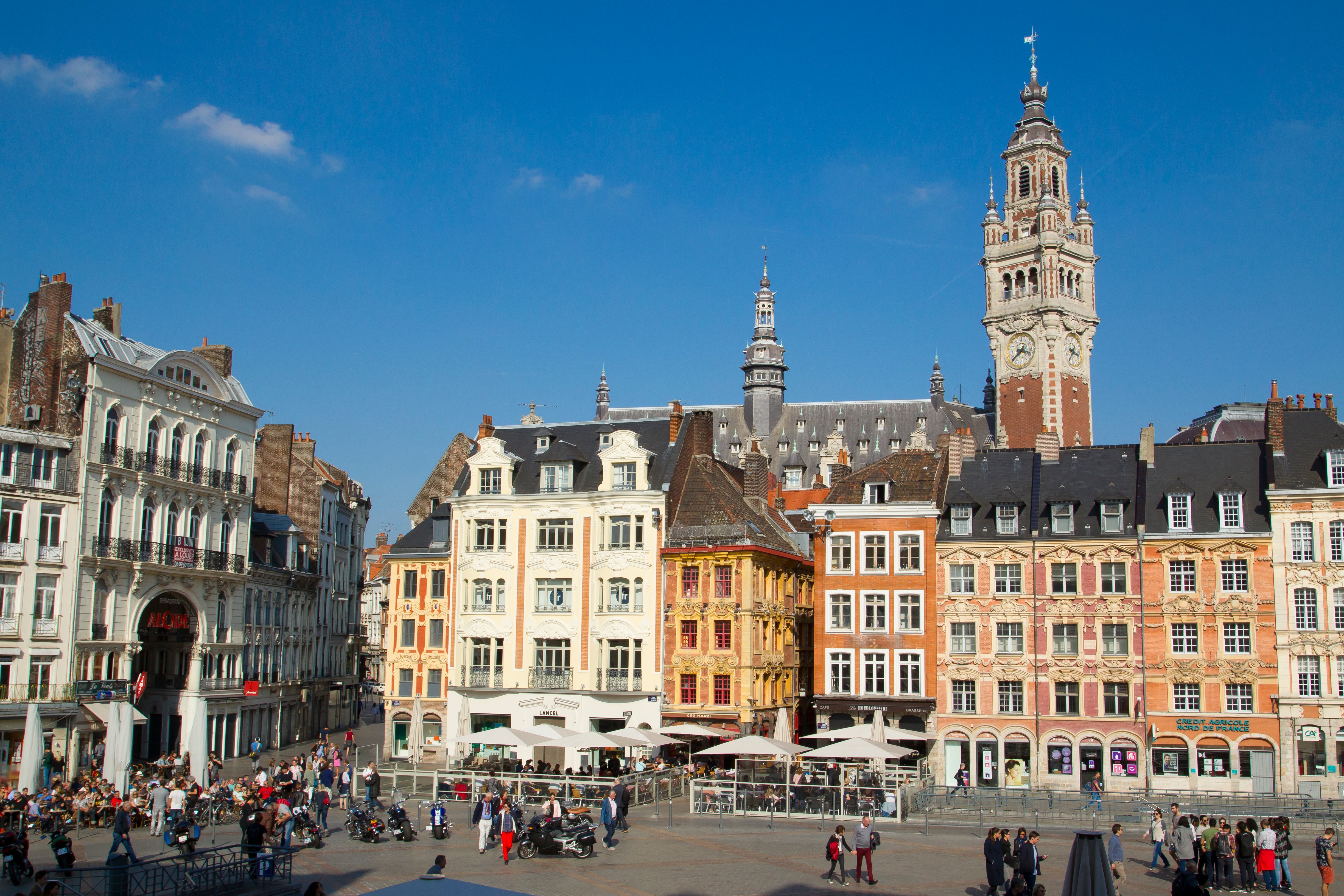Lille's convivial Place du Général de Gaulle Hauts is a pretty square lined with cafés, bars and restaurants