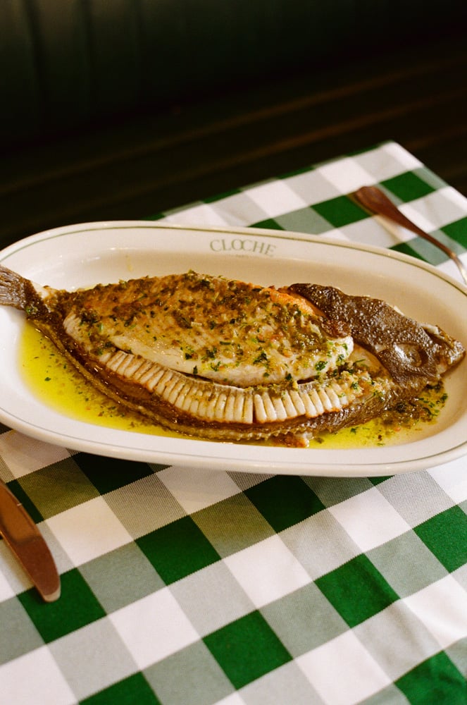 Turbot meunière from Cloche, the brasserie in Les Halles.