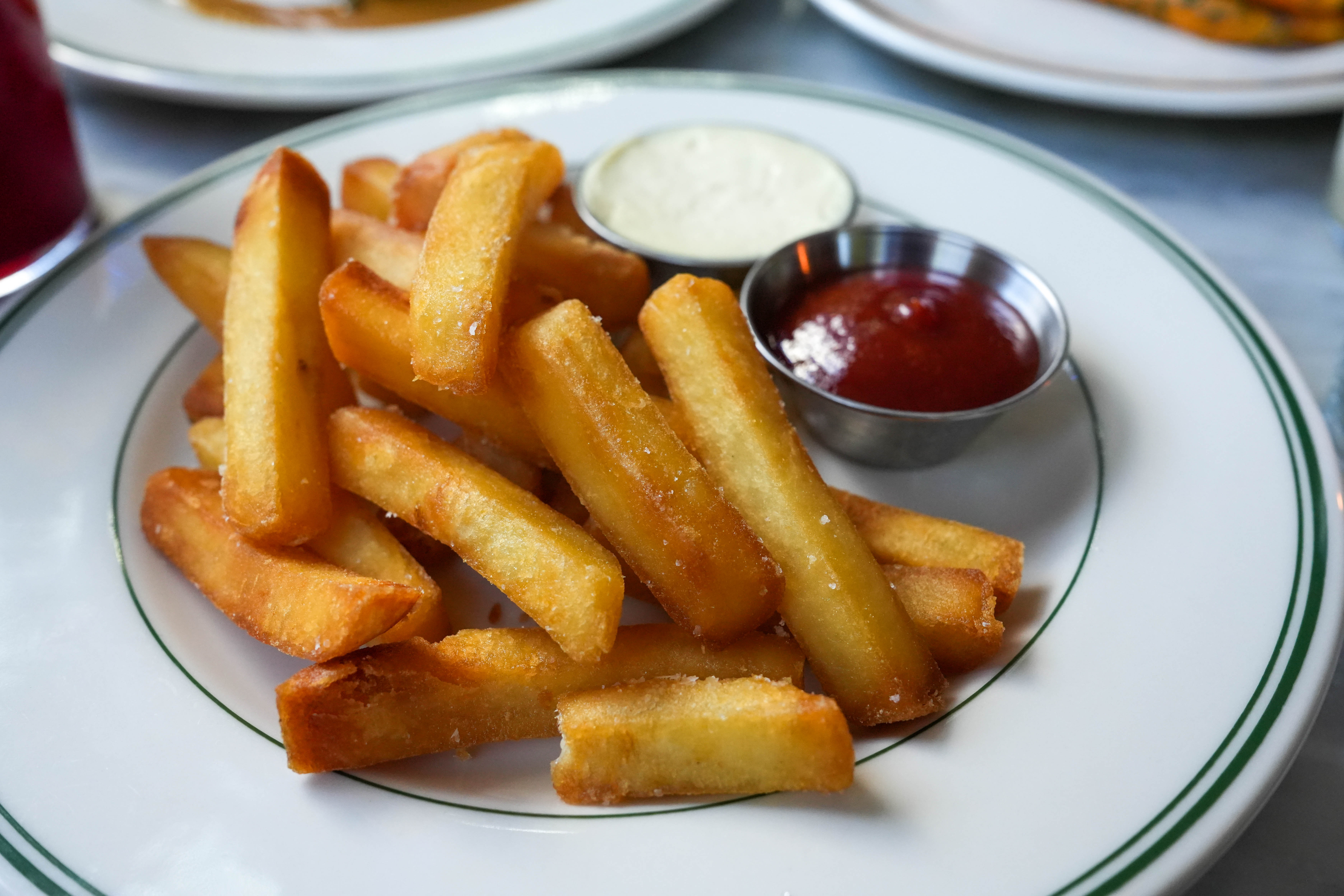 Frites are served with a malt vinegar aioli at Southeast Portland French bistro, L'Echelle, on Wednesday, August 13, 2025.