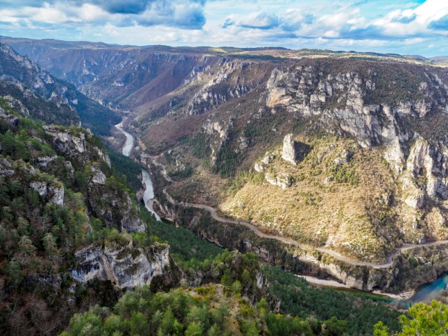 A mountainous landscape with jagged rocks