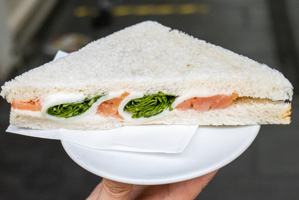Salmon Tramezzino at Mercato di Testaccio in Rome
