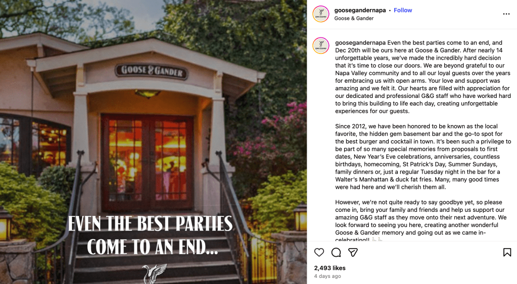 Goose & Gander, a St. Helena dining favorite, to close after nearly 14 years – The Press Democrat Goose & Gander, a St. Helena dining favorite, to close after nearly 14 years – The Press Democrat