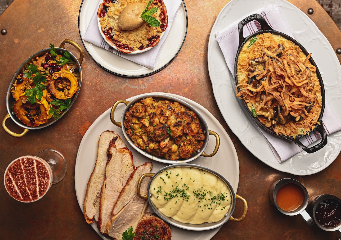 OAK Long Bar's Thanksgiving meal.