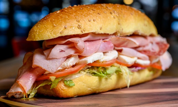 Fuggedaboudit, classic hero on a 12 inch Italian features ham,...