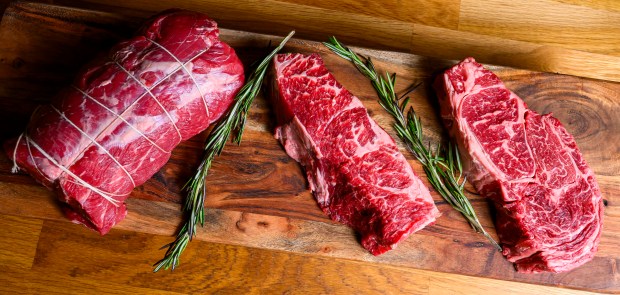 A chuck roast, tenderloin and rib eye are cuts of...