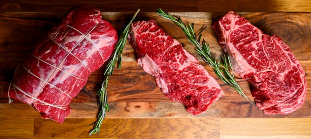 A chuck roast, tenderloin and rib eye are cuts of...