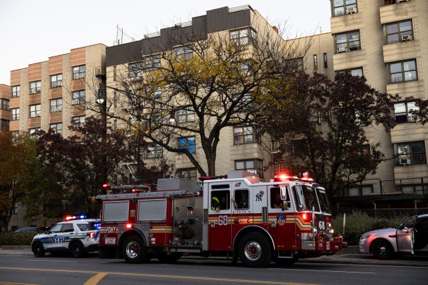 FDNY inspecting the damage from a fire where ten individuals were injured, two critically, on the third floor of a six story residential building at 1166 Grand Concourse in the Bronx, Tuesday, Nov. 4, 2025. (Shawn Inglima/ New York Daily News)
