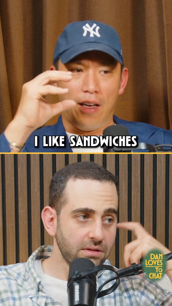 Simon Kim (owner of COQODAQ fried chicken) on sandwich height!