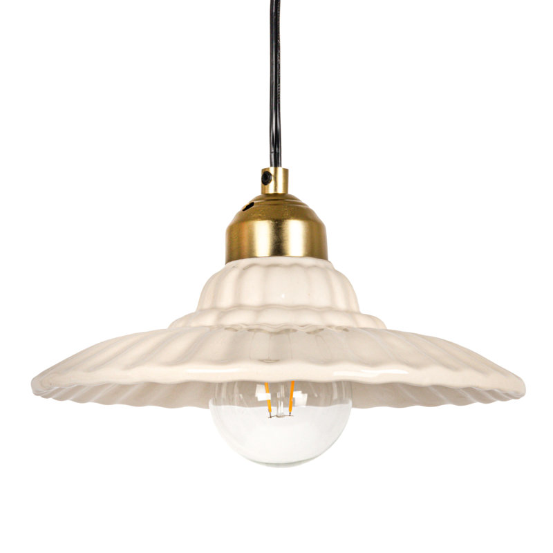 Breakwater Bay Elegant Stoneware Pleated Pendant Lamp | Wayfair