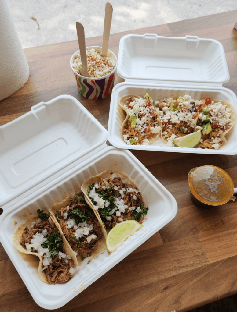 Birria de res, tinga de pollo, and esquites 😍