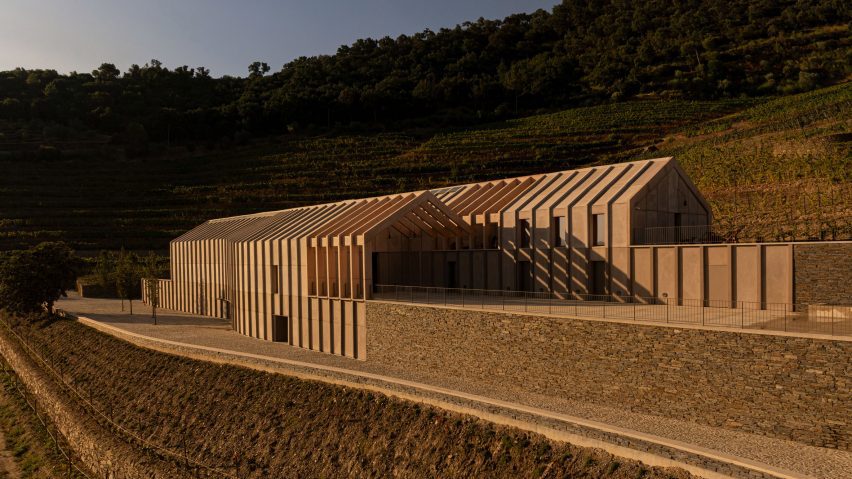 Exterior view of timber facility by Atelier Sérgio Rebelo