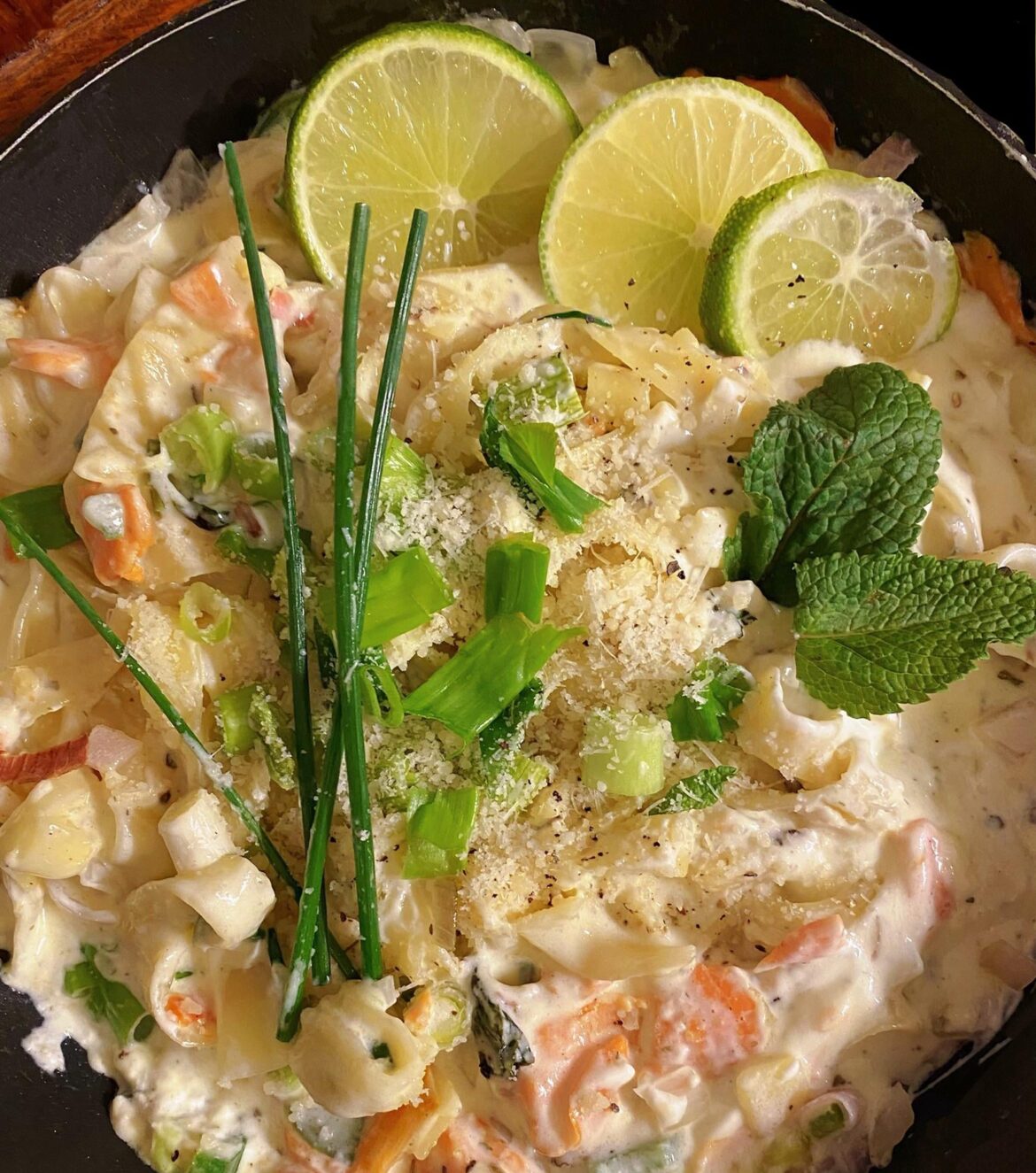 Creamy Salmon Tagliatelle with Lime