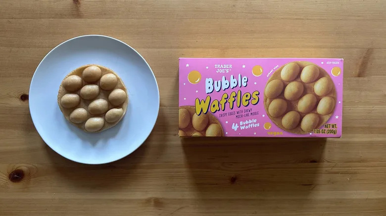 Trader Joe's Bubble Waffles on white plate