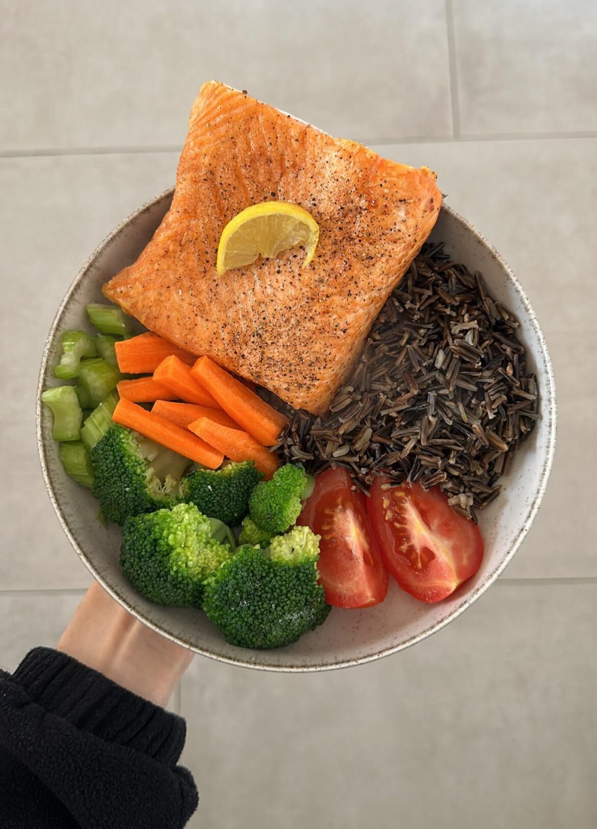 Salmon with wild rice