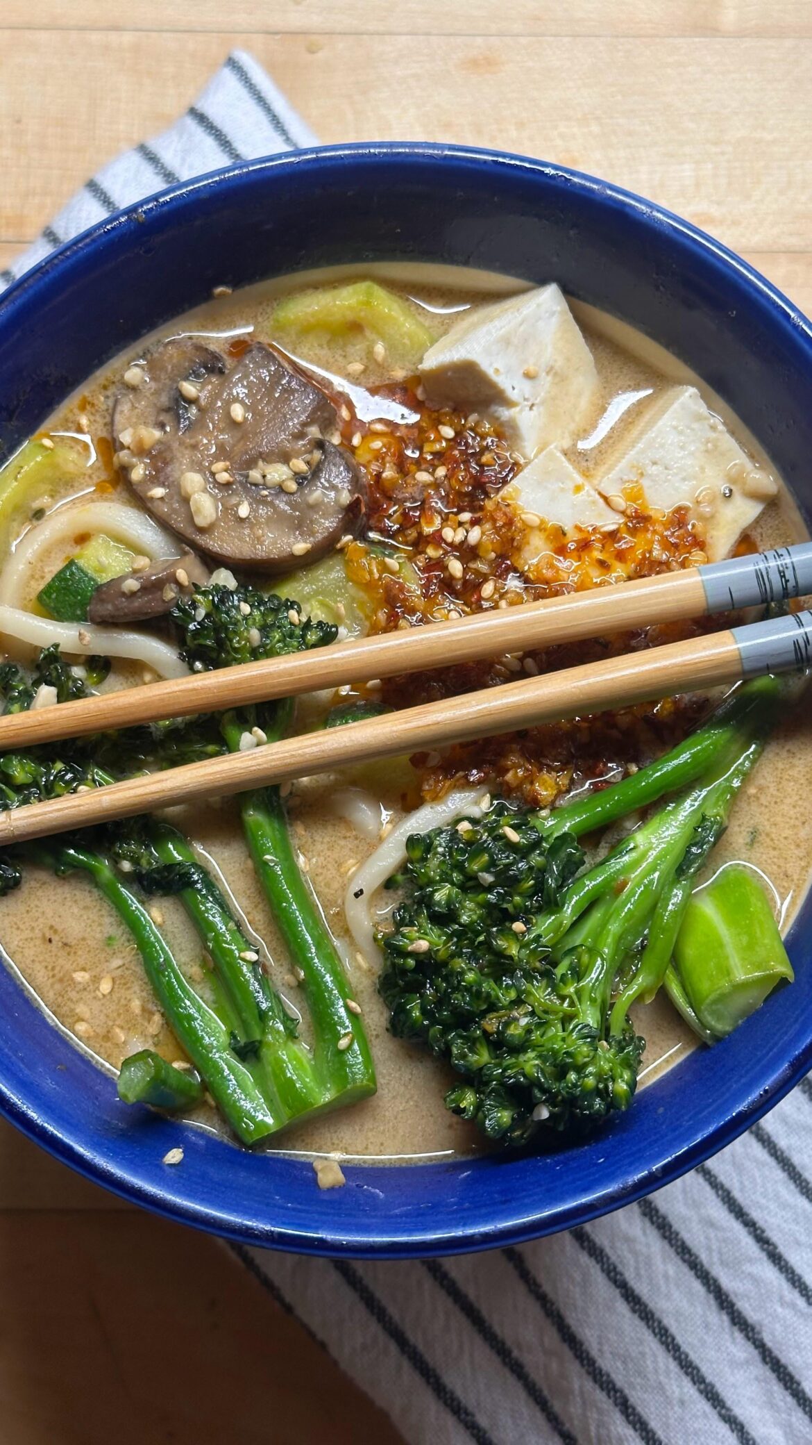 Mushroom Broccoli + Chili Crunch Ramen