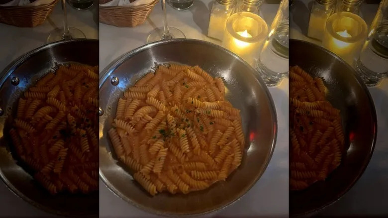 Vodka pasta with gluten free rotini at Trattoria Il Panino