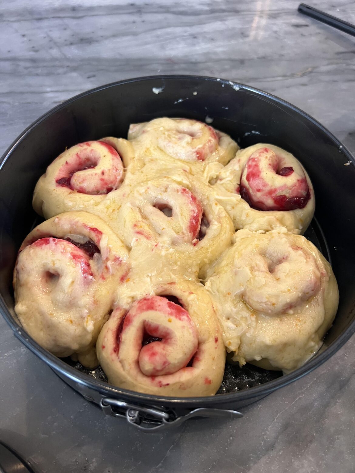 First time trying this recipe. Cranberry rolls with orange icing!