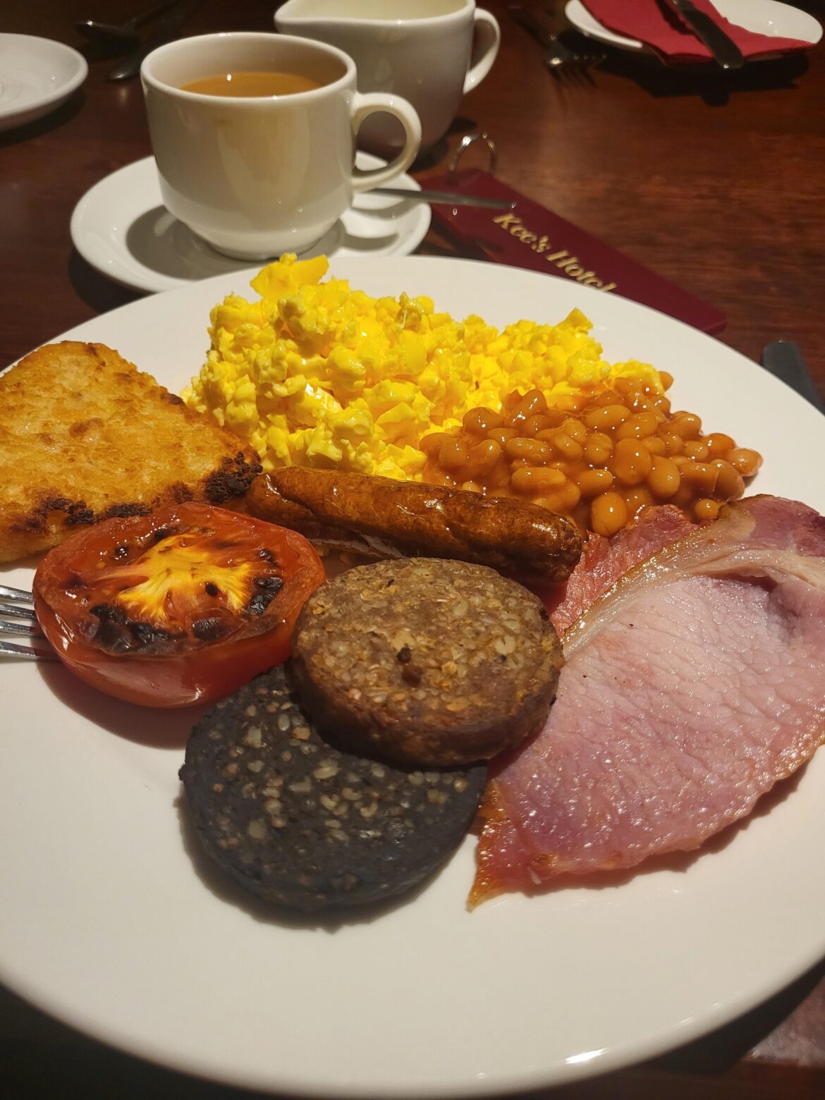 Cooked breakfast at hotel in Donegal