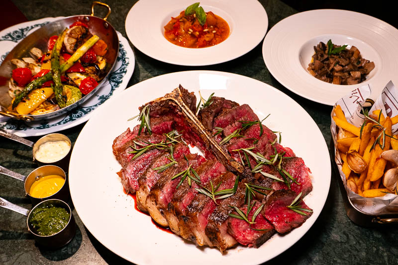 Steak at Bella Vita Bistro, an elegant Italian restaurant in Shanghai.