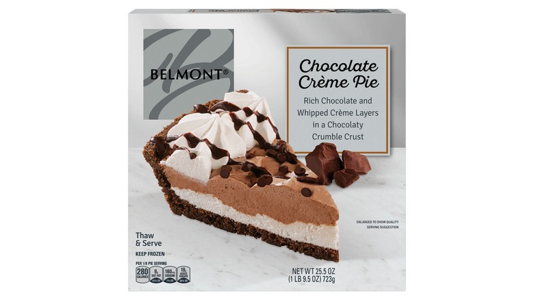 A box of Belmont chocolate creme pie from Aldi