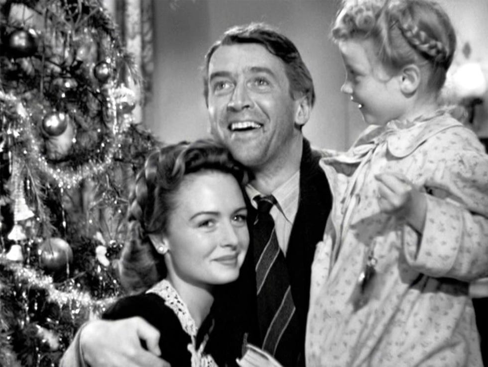 los angeles   december 20 the movie its a wonderful life, produced and directed by frank capra seen here from left, donna reed as mary hatch bailey, james stewart as george bailey and karolyn grimes as zuzu premiered december 20, 1946 theatrical wide release january 7, 1947 screen capture paramount pictures photo by cbs via getty images
