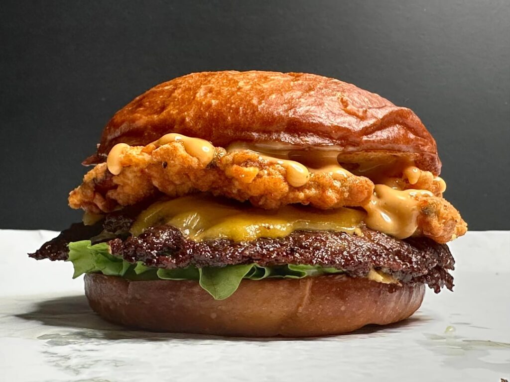 [Homemade] smash burgers with chicken-fried bacon